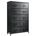 Black 10 Drawer Tall Dresser B54070