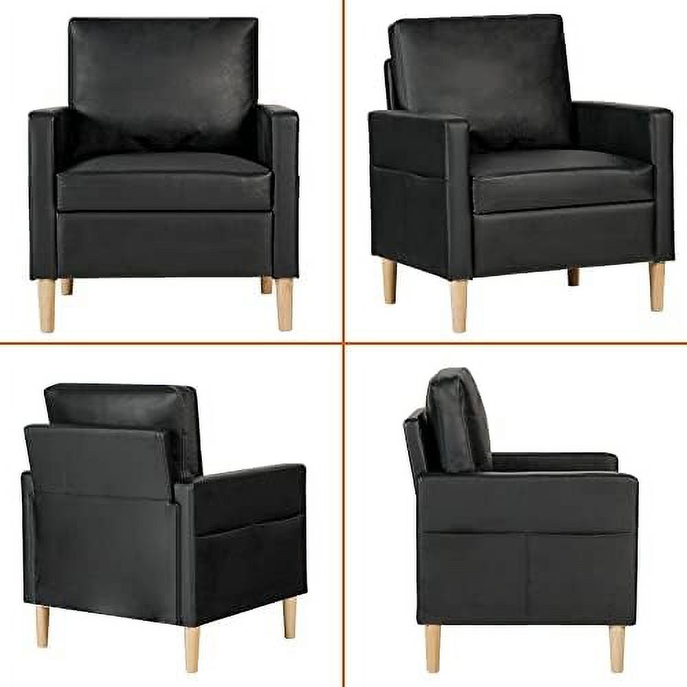 Black Faux Leather Accent Arm Chair X730952