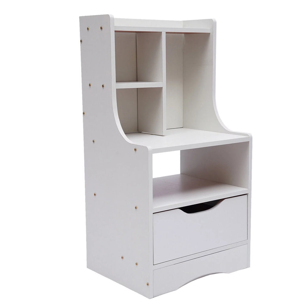 Wood Nightstand Side Table Storage Shelf K932