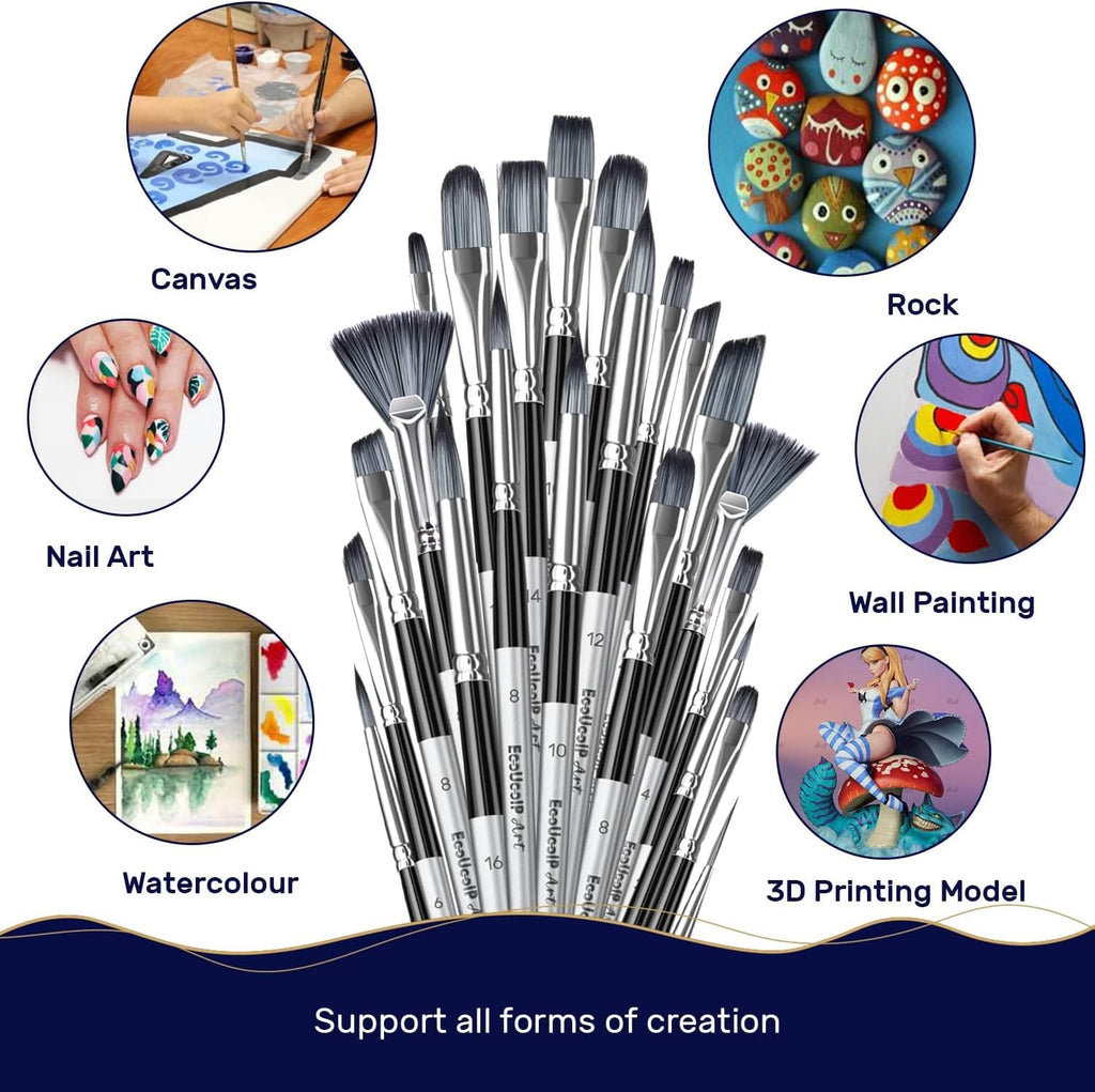 24 Pack Paint Brushes with Carrying Bag R59438