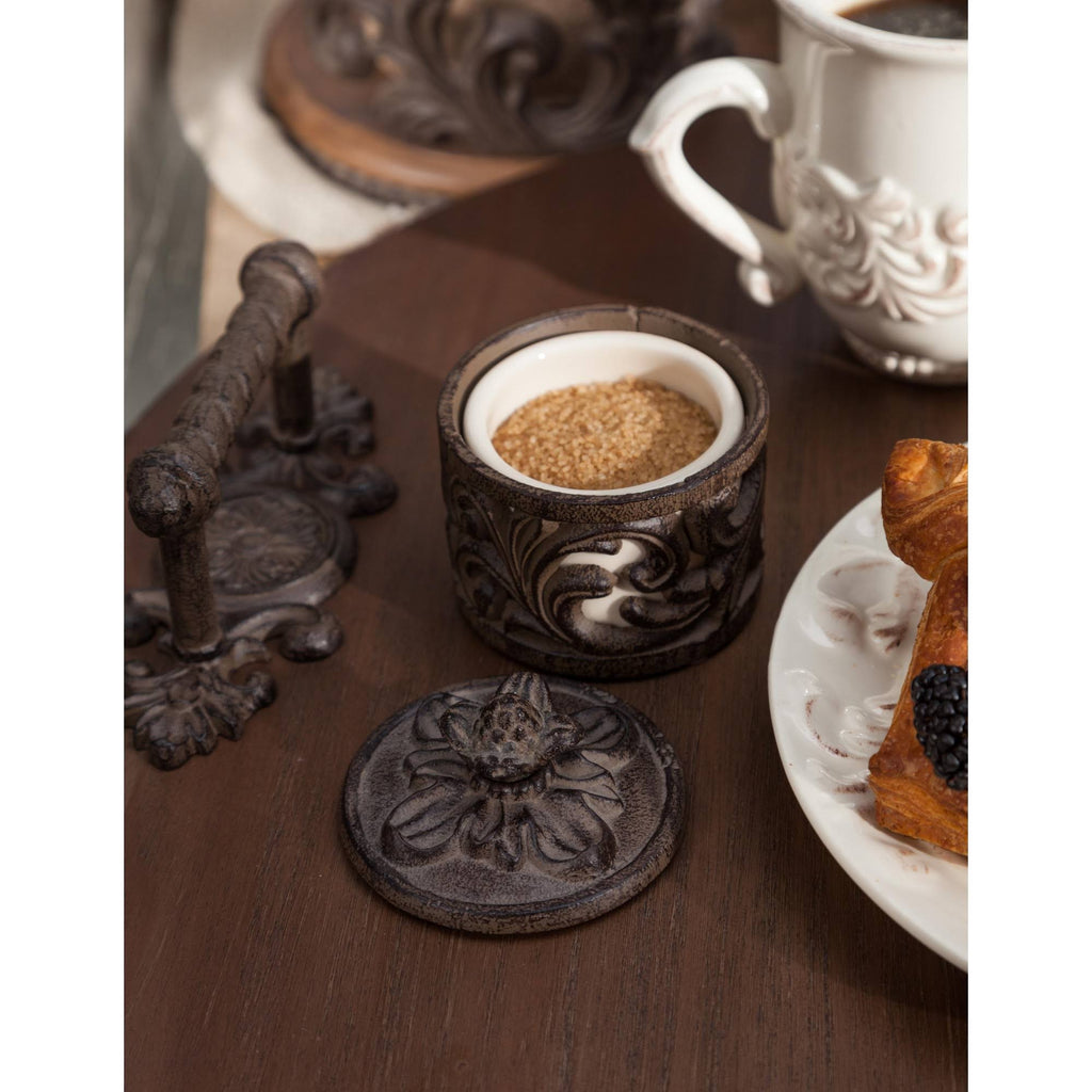 Wood Lazy Susan with Metal Handles P3827