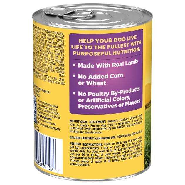 Lamb Rice & Barley Ground Canned Dog Food Z423366