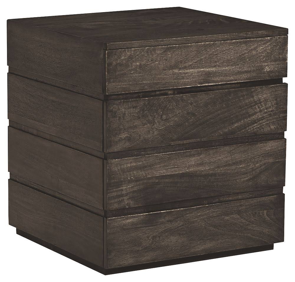 Transparent Black Square End Table M839