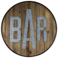 Round Rustic Wood Galvanized Metal Bar Sign M76960