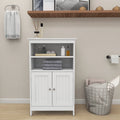 White 2 Door 2 Shelf Wood Bathroom Floor Cabinet M908