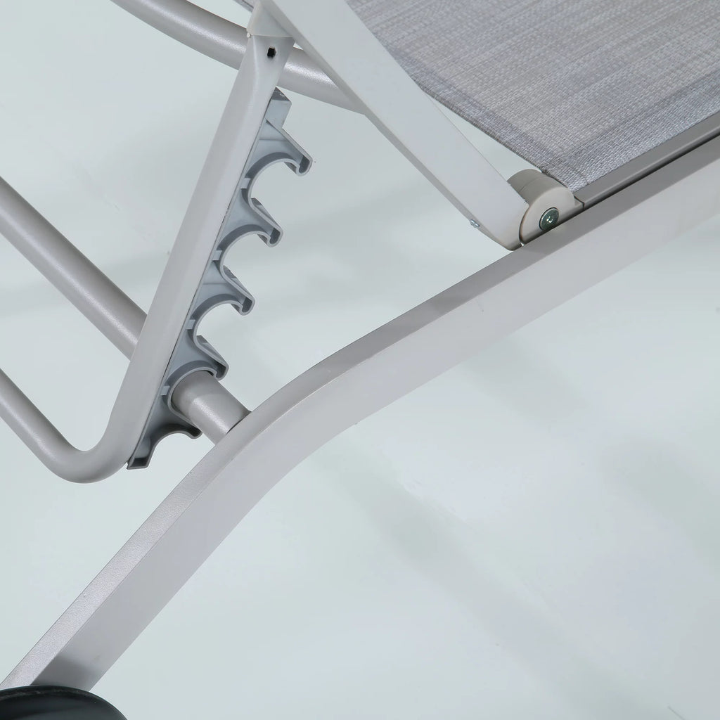 Aluminum Textilene Adjustable Chaise Lounge Chair N1365