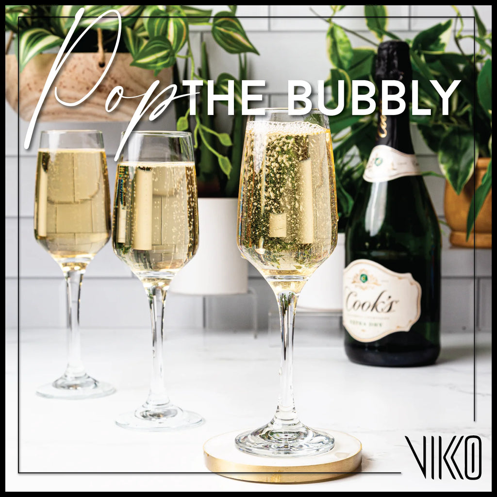 Champagne Flutes, 7.4 Ounce Crystal Clear Glasses, Set of 4 G397
