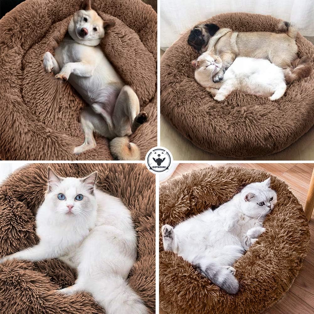 Small Round Washable Calming Dog Bed Pack of 2 W5821