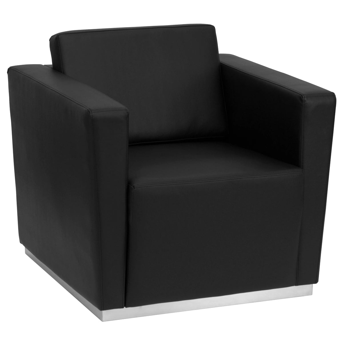 Black LeatherSoft Chair with Stainless Steel Base H4461