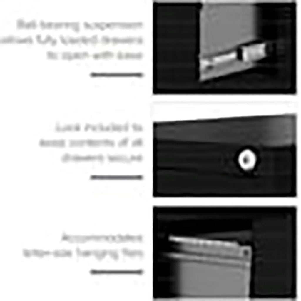 22" 3-Drawer Black Metal File Cabinet S67976