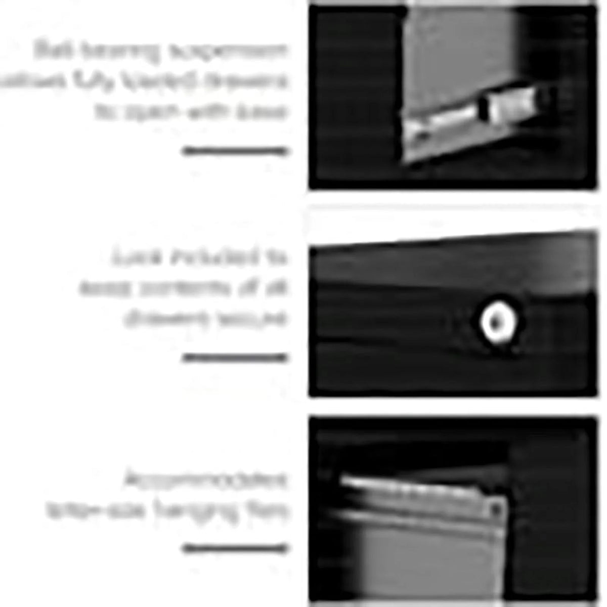 22" 3-Drawer Black Metal File Cabinet S67976