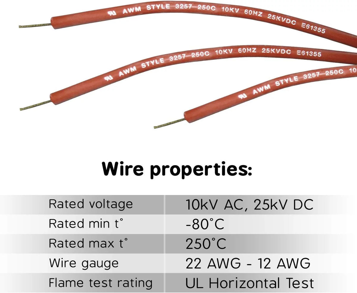 16 AWG Silicone Wire 50Ft High Temperature 250°C Z9395