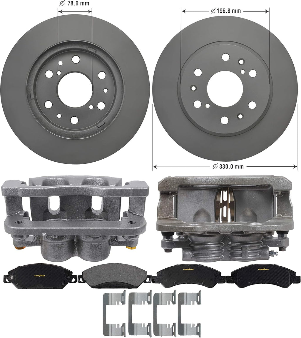 Front Brake Calipers Rotors Ceramic Pads G270