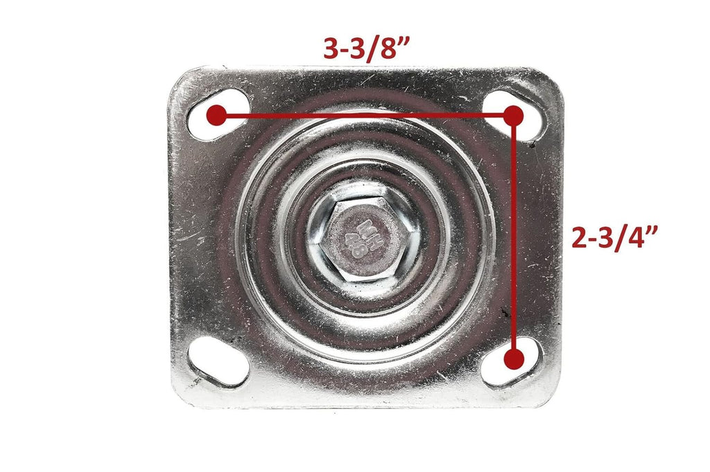 4-Pack of 10 X-Large Flat Free Casters (2 Swivel and 2 Fixed) 350 LBS Rated E794909