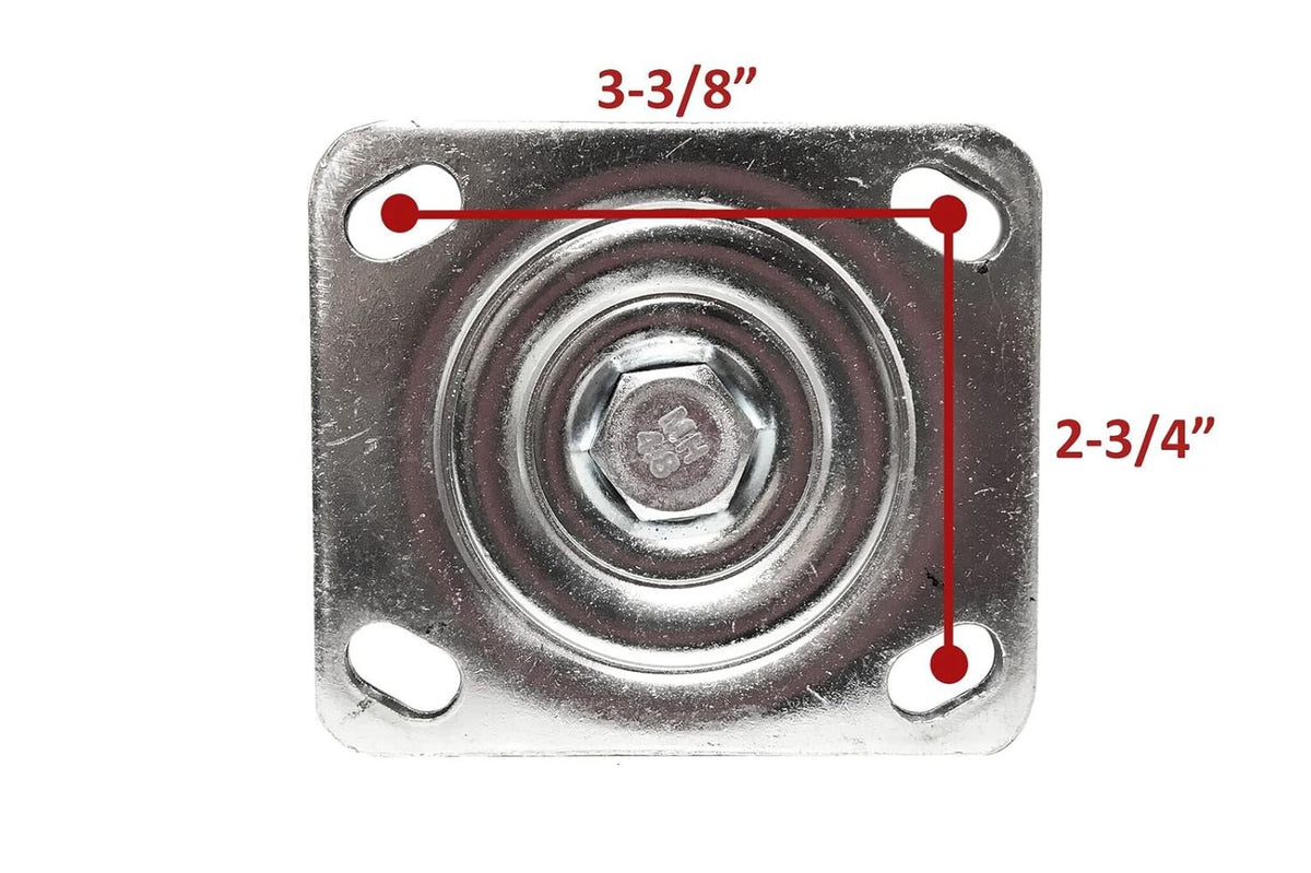 4-Pack of 10 X-Large Flat Free Casters (2 Swivel and 2 Fixed) 350 LBS Rated E794909