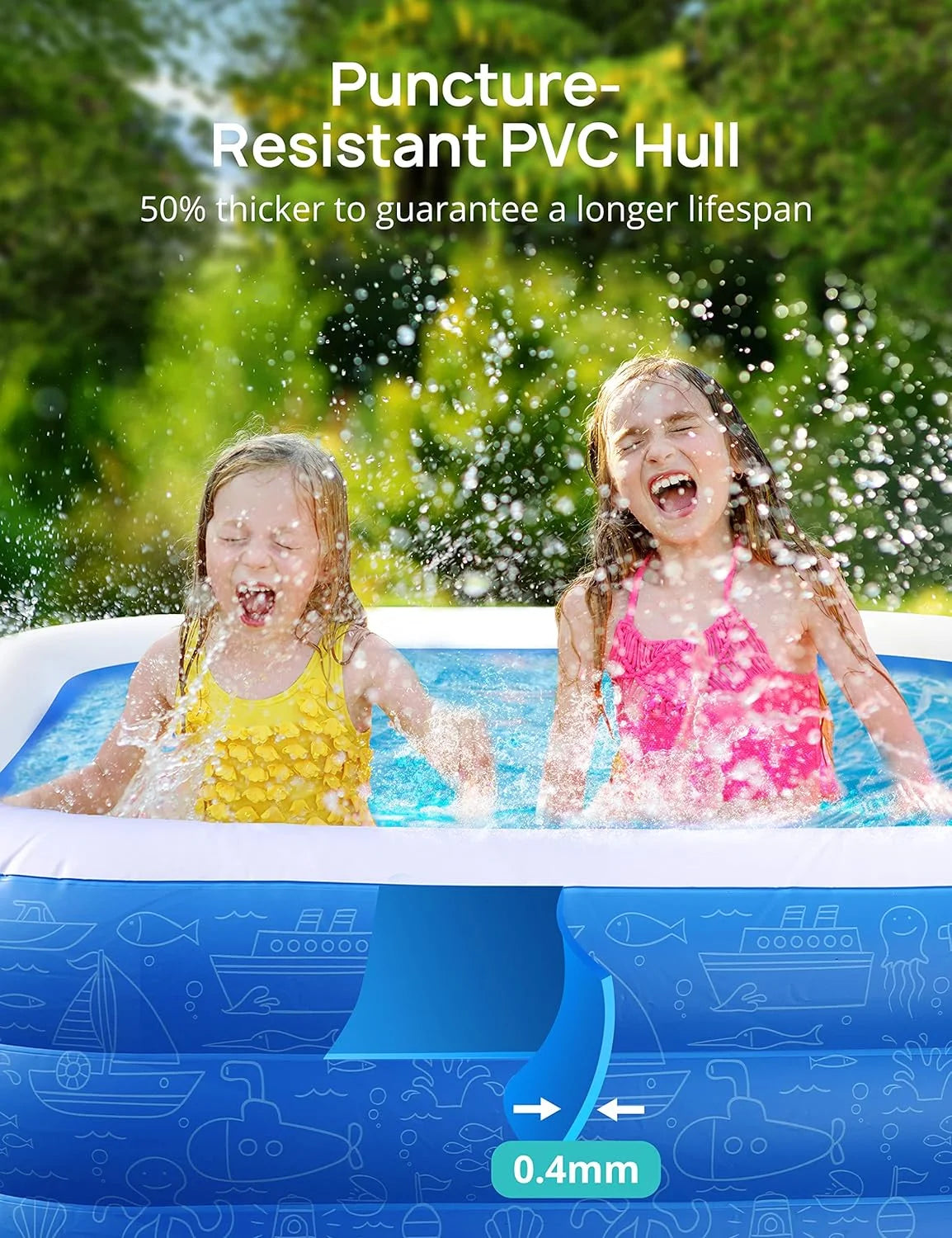 Inflatable Swimming Pools 118'' x 72'' x 20'' Y6806