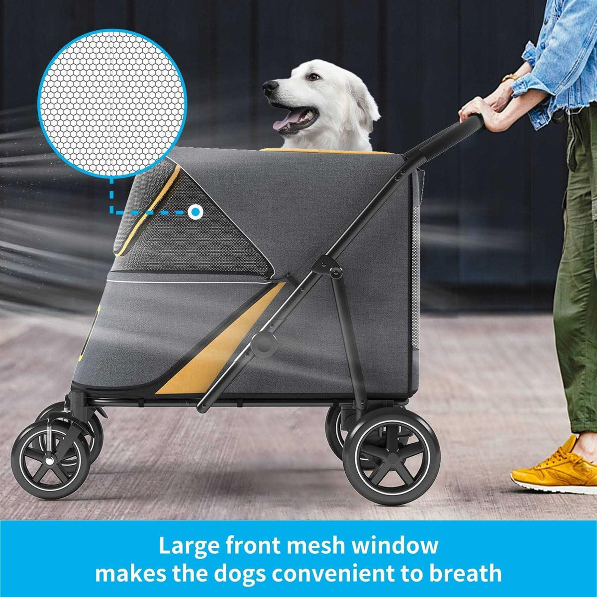 Pet Stroller with Brakes and Storage Pocket C2409