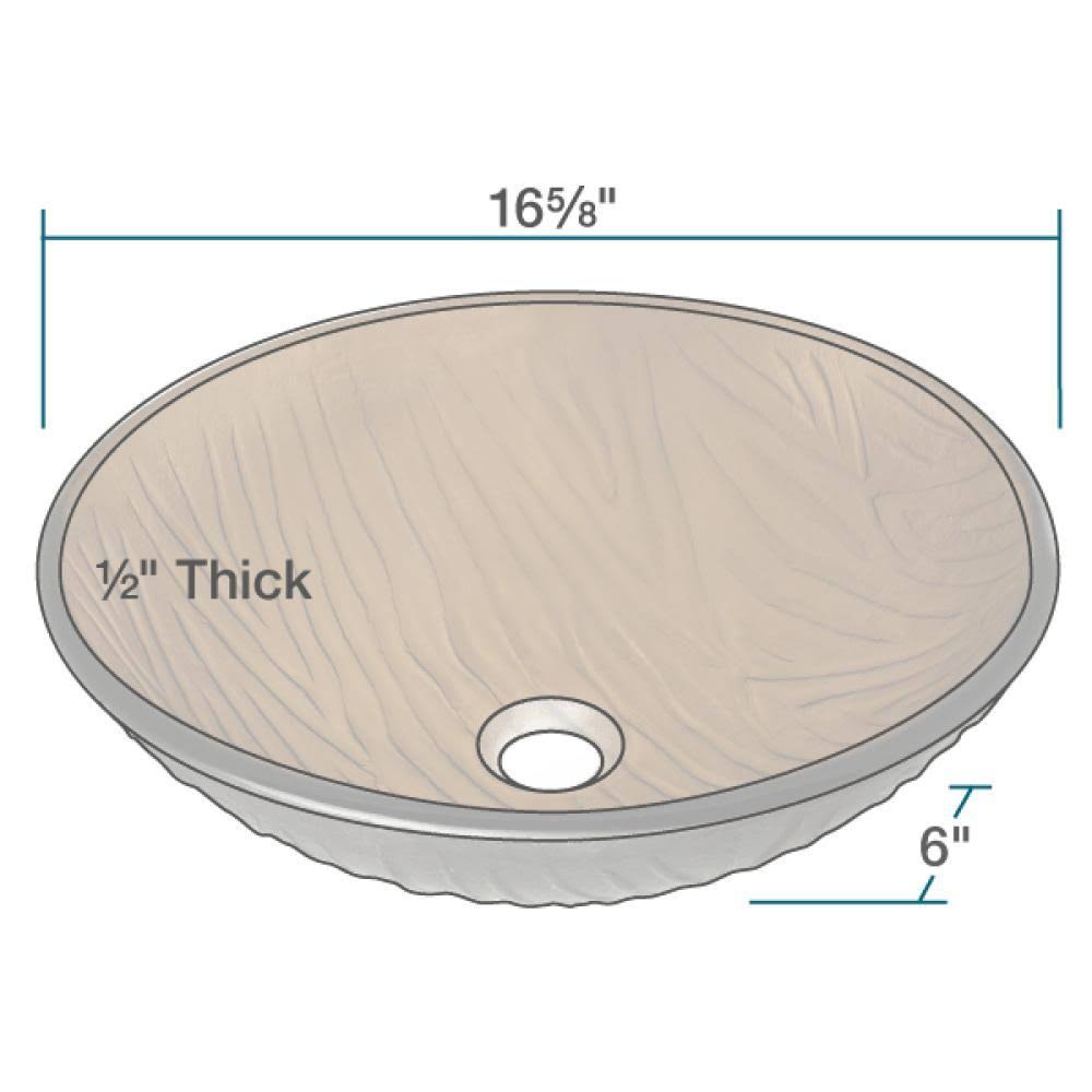 Beach Sand Glass Vessel Bathroom Sink with Oil Rubbed Bronze Waterfall Faucet K60959