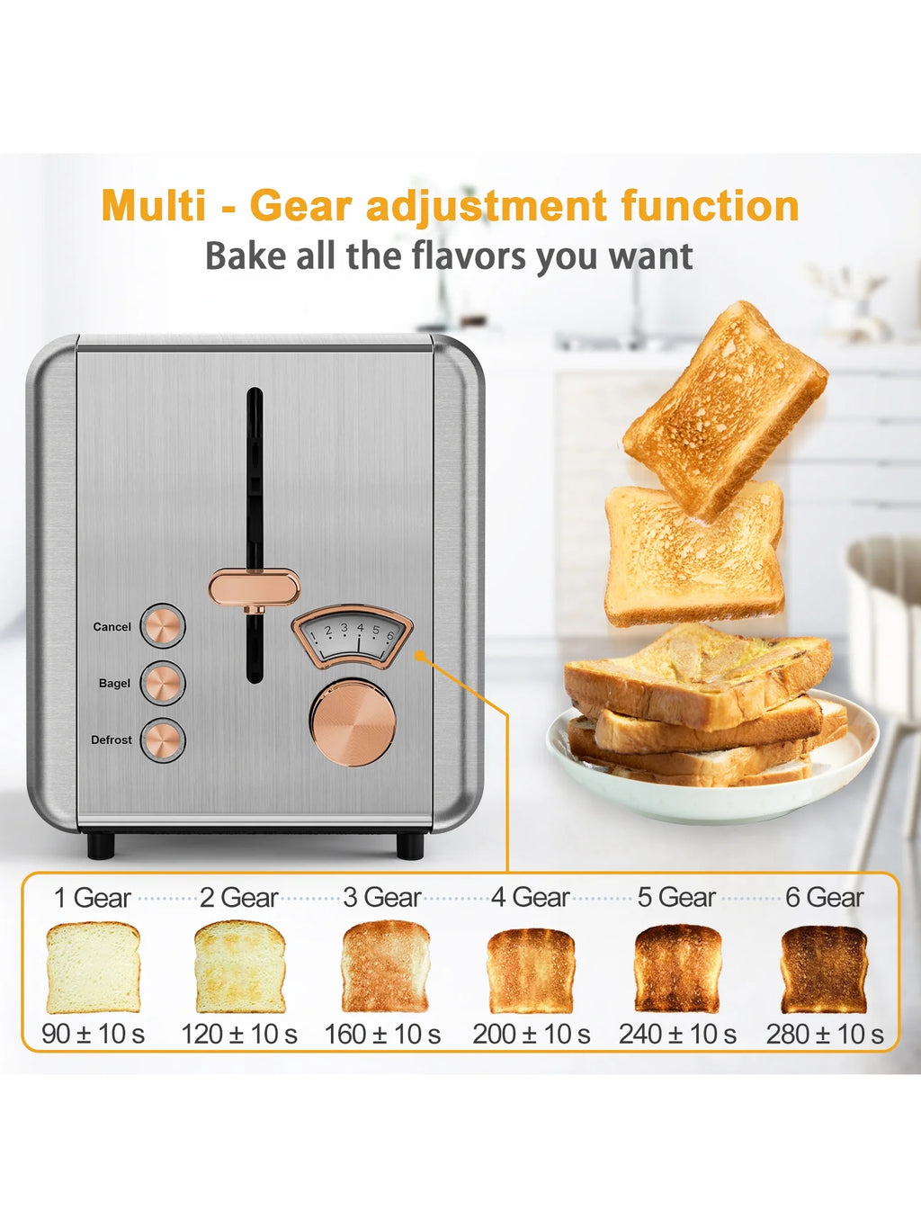 Stainless Steel 2 Slice Toaster with Removable Crumb Tray G992