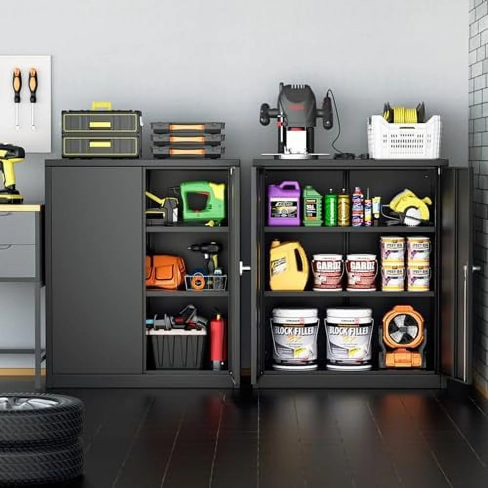 Locking Steel Cabinet with Doors and Shelves G130947