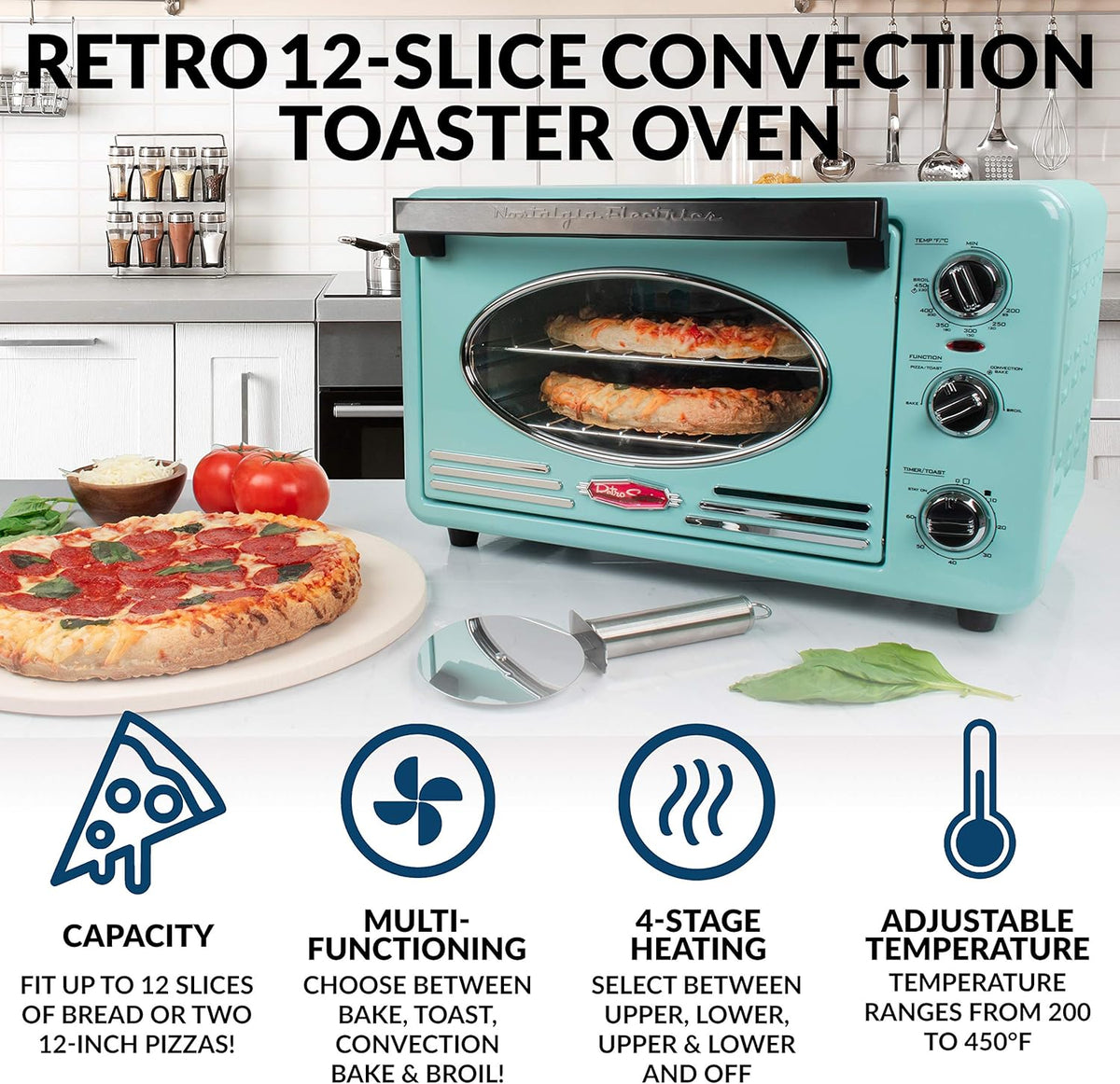 0.7-Cu. Ft. Retro Convection Toaster Oven, Aqua W433960