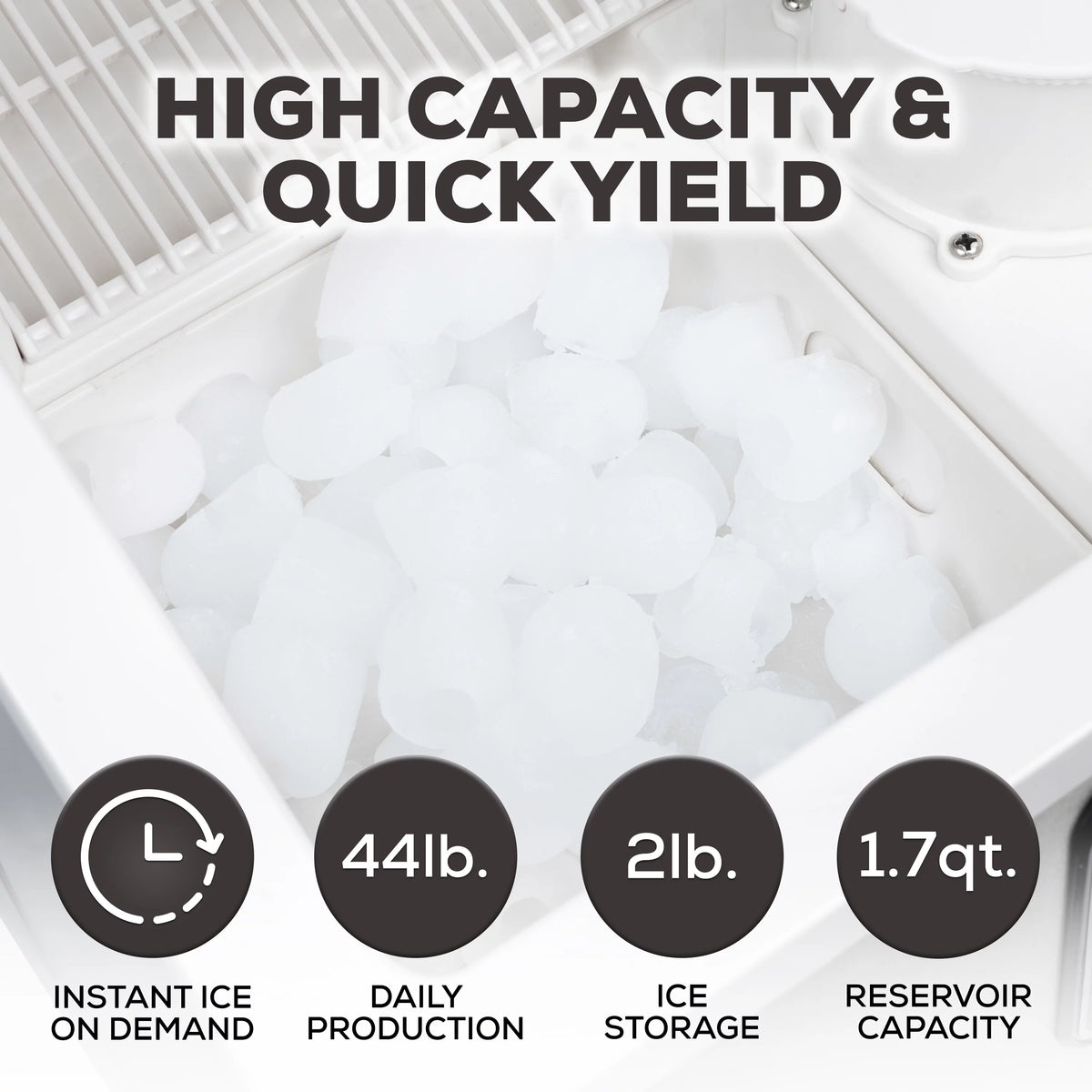 44 lb Stainless Steel Ice Maker and Ice Shaver L112032