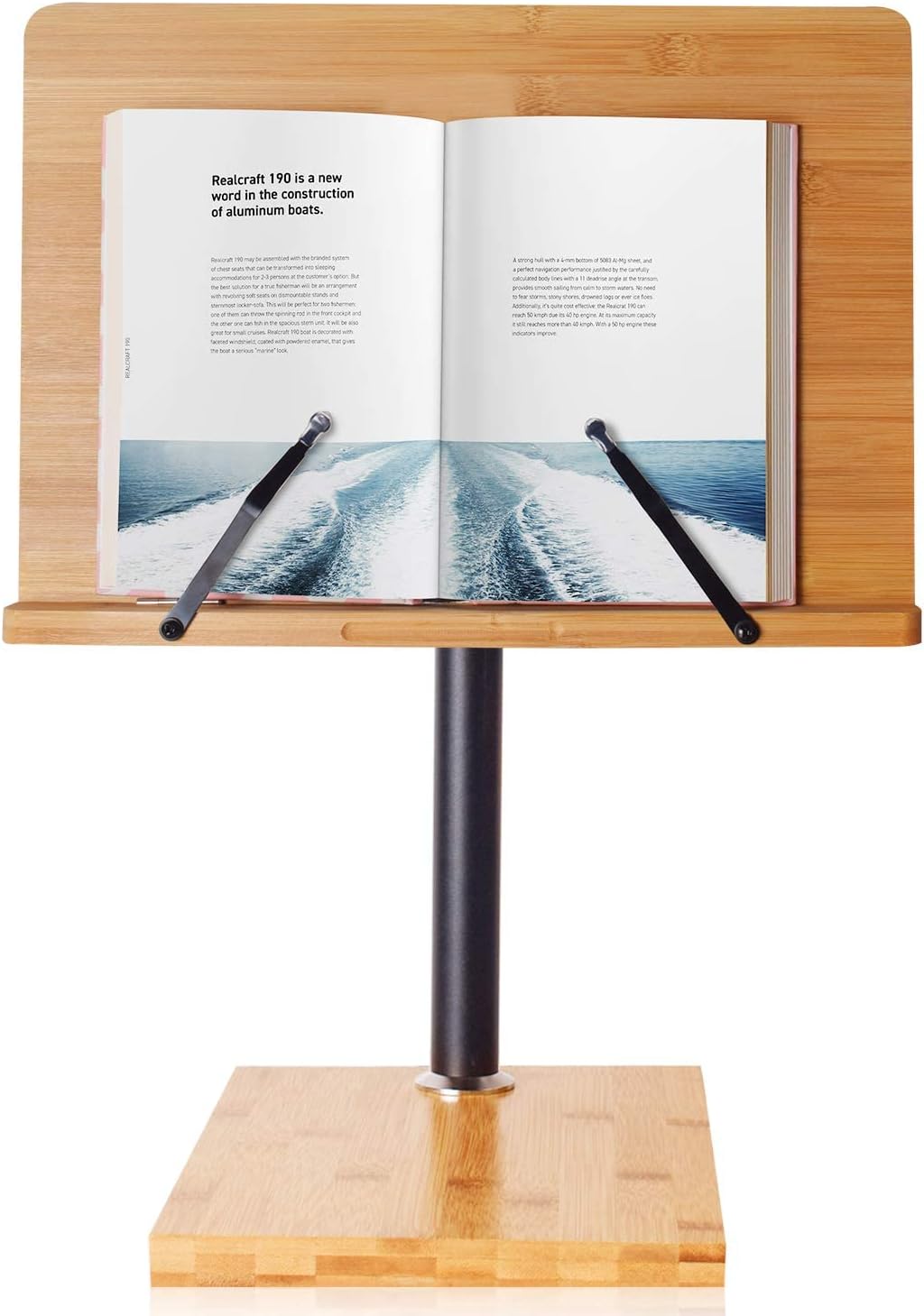 Large Bamboo Wood Book Stand Cookbook Holder, Pack of 2 V8141