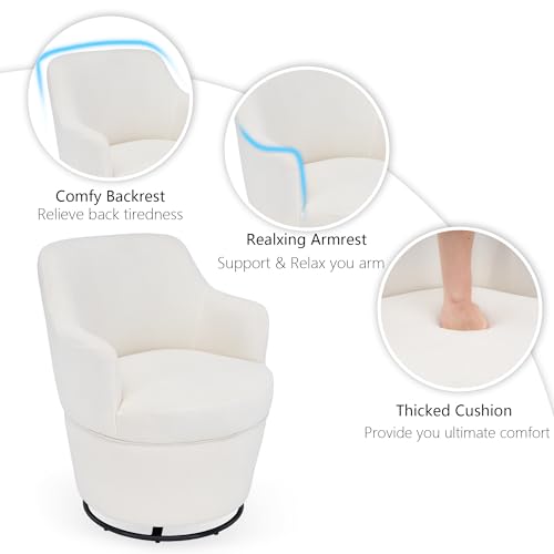 Blue Swivel Accent Chair with Ottoman I3911