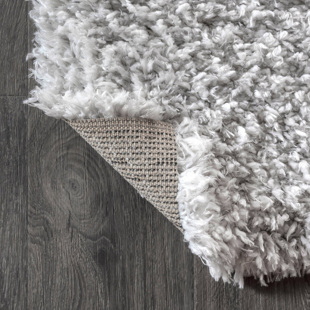 Gray Polyester Shag Runner F88383