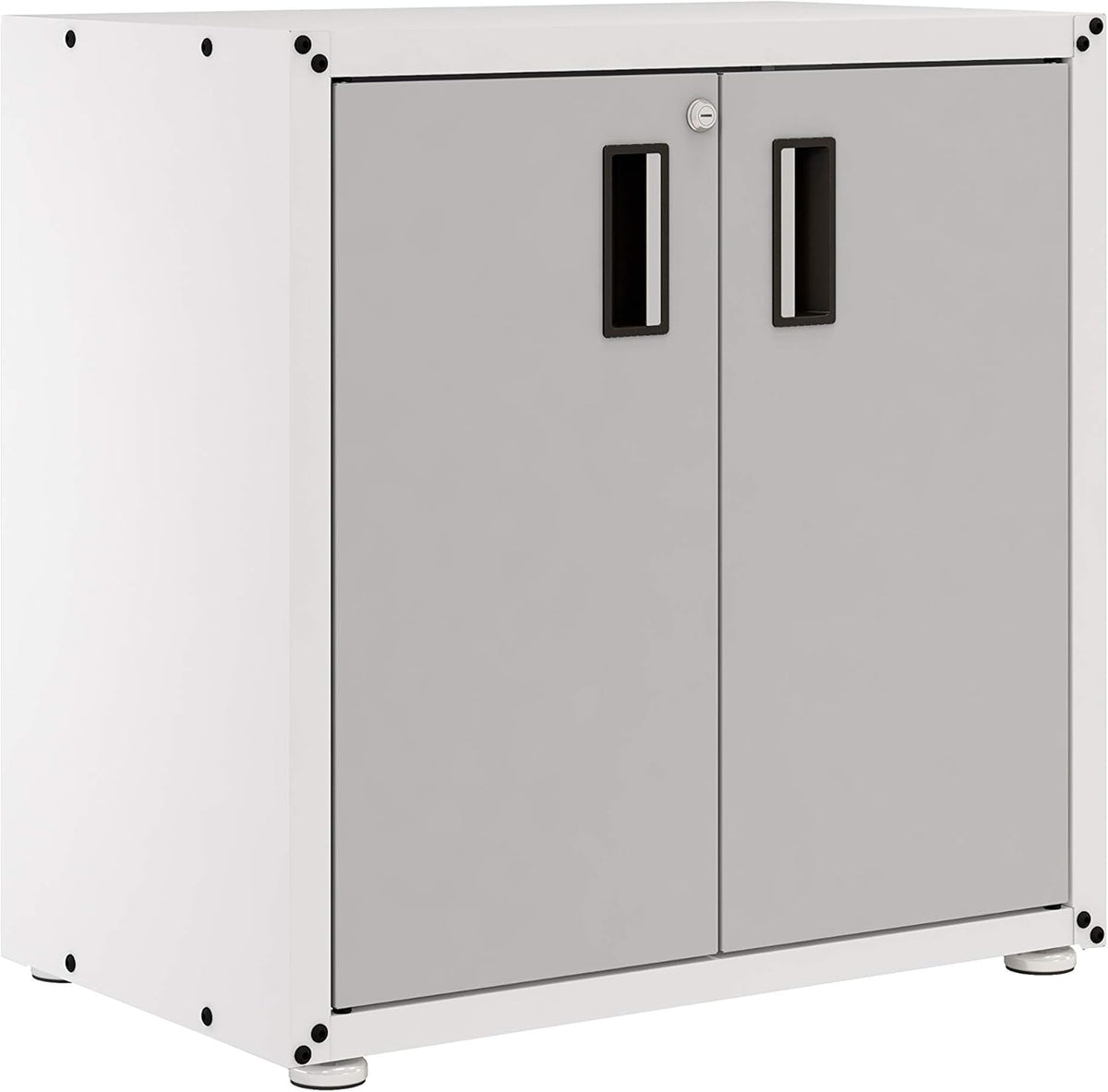 White and Grey Steel Cabinet with Two Doors P542930