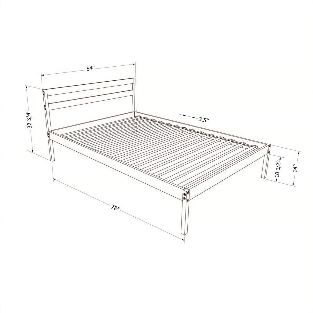 Complete Bed Full Natural Wood D825505