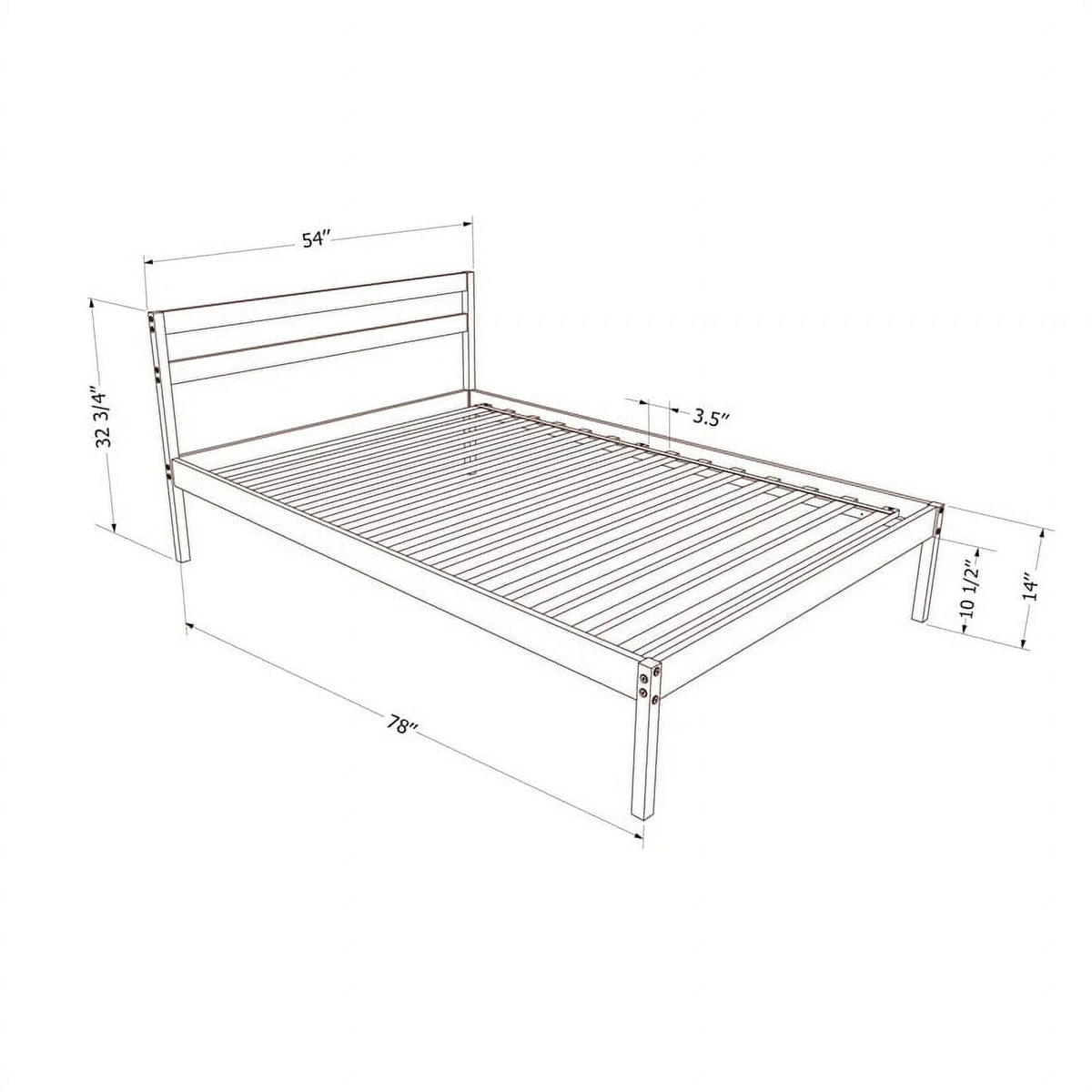 Complete Bed Full Natural Wood D825505
