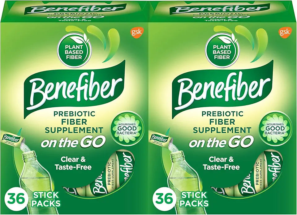 Unflavored Prebiotic Fiber Supplement Powder Stick Packs 36 Sticks I63434