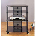 Black Glass Shelves AV Stand J805
