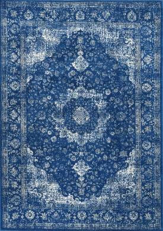 Dark Blue Vintage Persian Area Rug 5' Round I96290