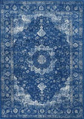 Dark Blue Vintage Persian Area Rug 5' Round I96290