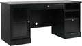 Espresso L-Shaped Executive Desk with Drawers & Cabinet R622