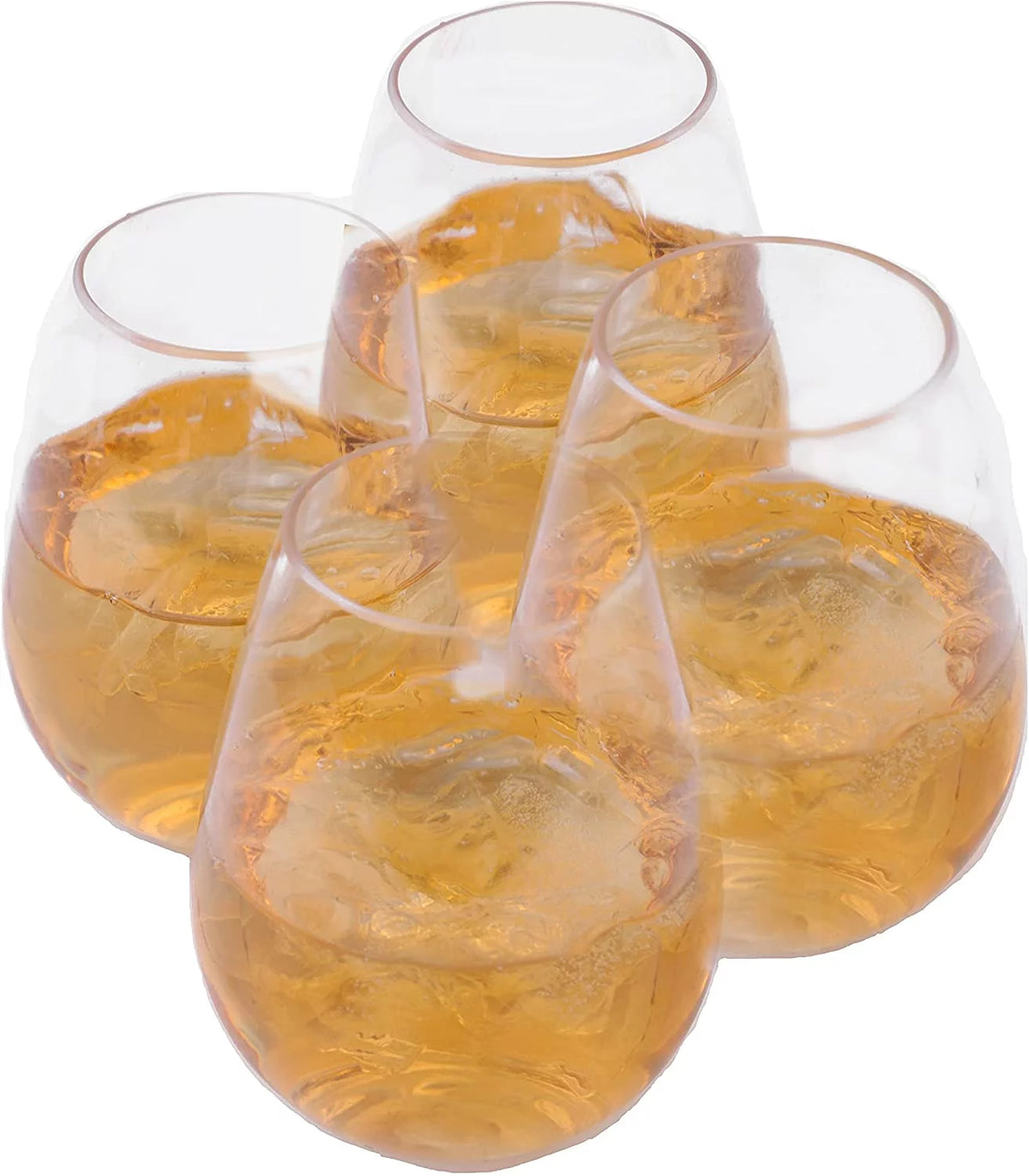 12 Pack 12 oz Clear Plastic Stemless Wine Glass I721906