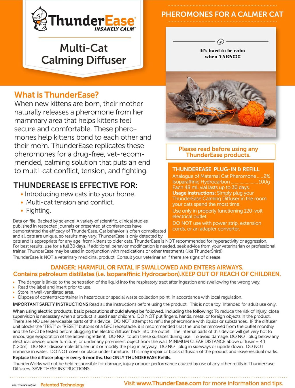 Calming Pheromone Diffuser Kit (90 Day Supply) Pack of 2 Y7030