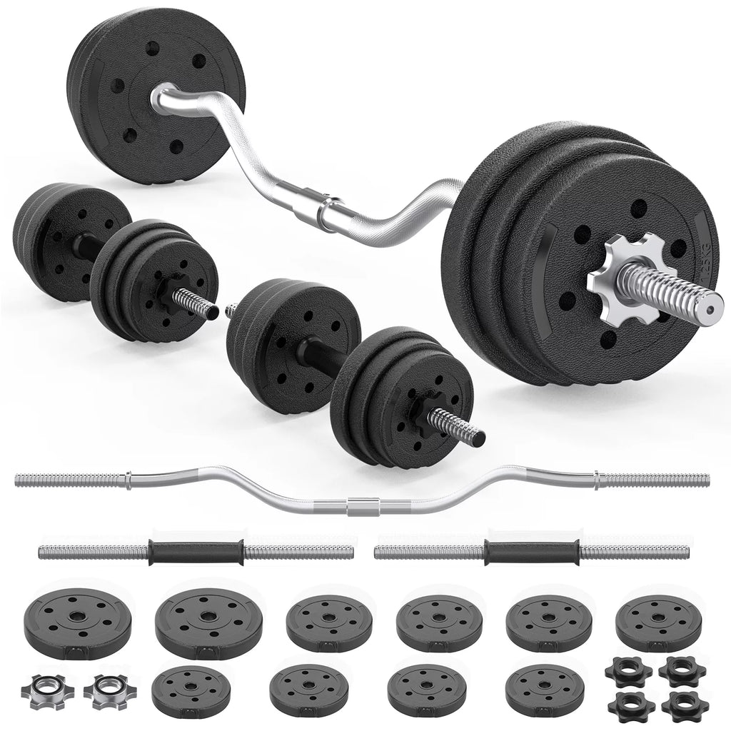 66LB 2 in 1 Adjustable Weight Set with Curl Bar Y780852