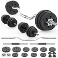66LB 2 in 1 Adjustable Weight Set with Curl Bar Y780852