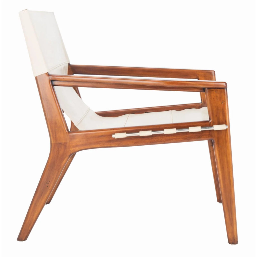 Brown Leather Sling Chair T1971