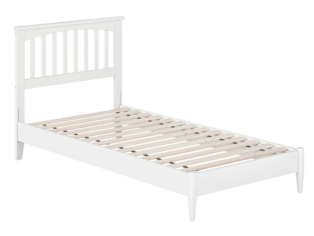 White Twin XL Solid Wood Low Profile Platform Bed L984864