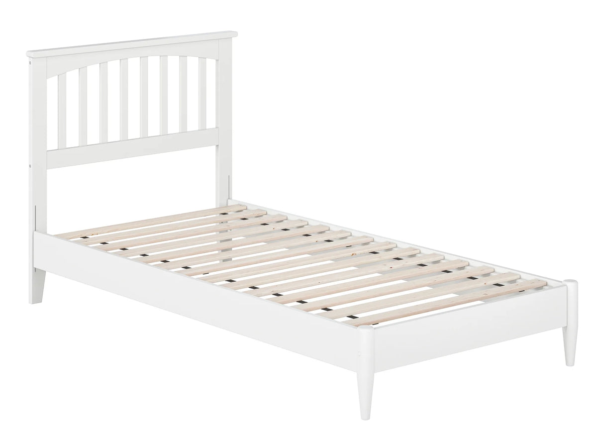 White Twin XL Solid Wood Low Profile Platform Bed L984864