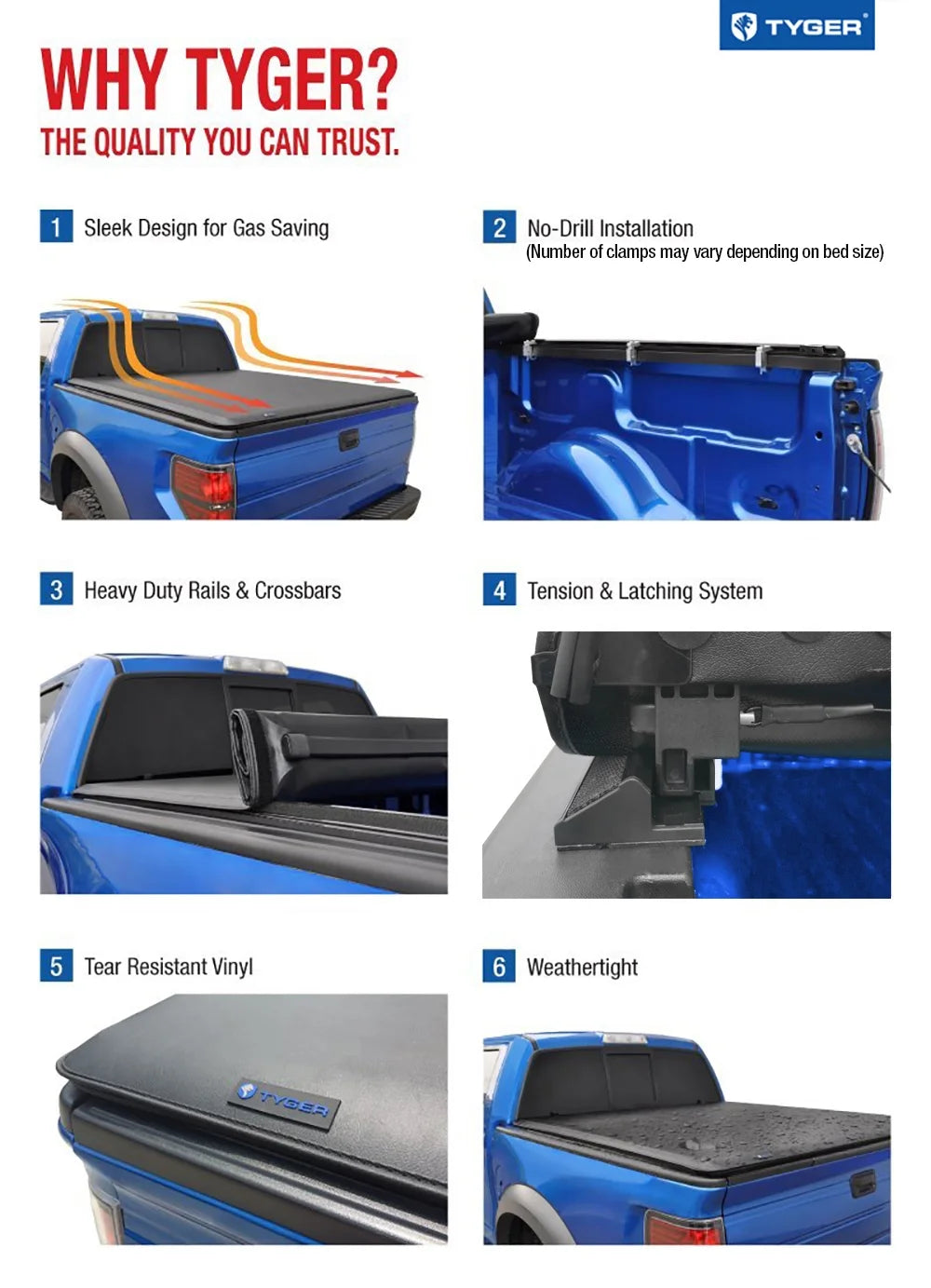 Soft Roll-up Truck Bed Tonneau Cover for 2020-2024 Chevy Silverado GMC Sierra 2500 3500HD 6'10" (82") Bed L998