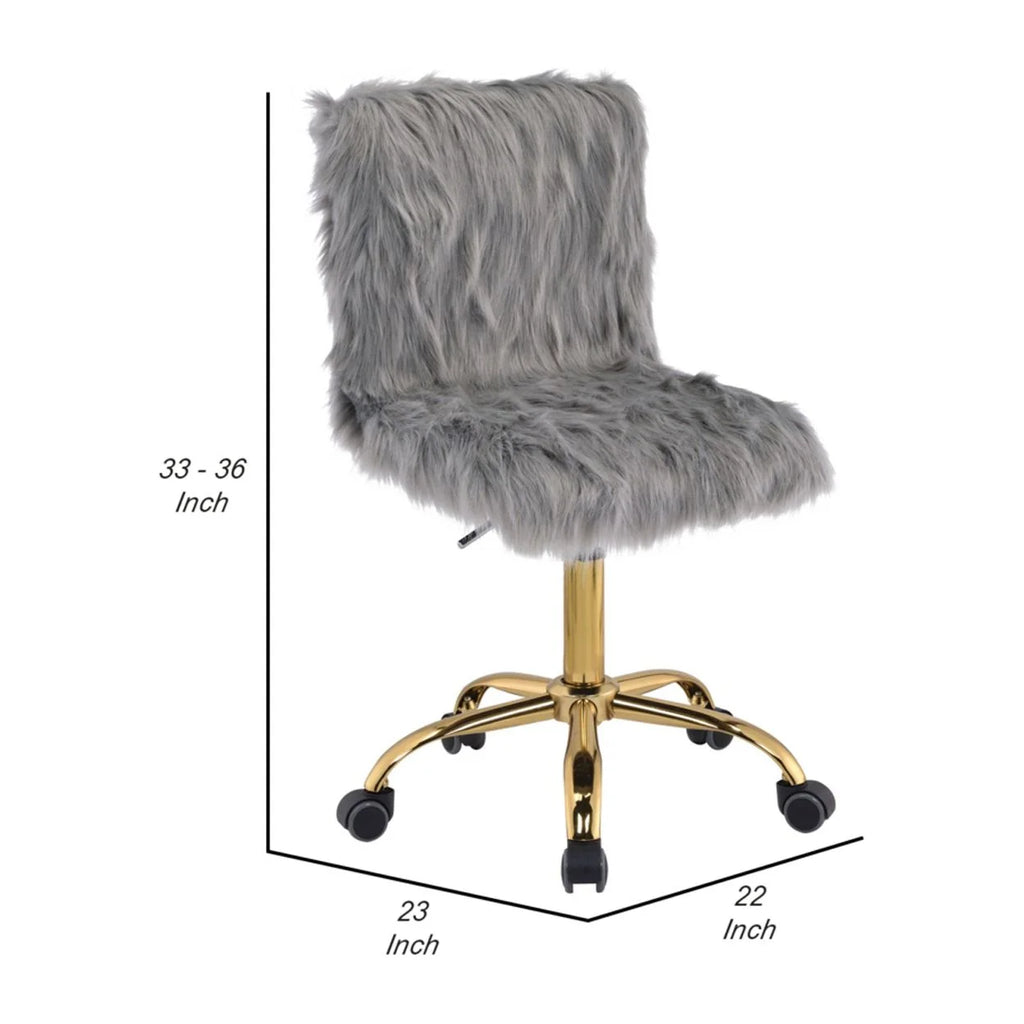 Gray Faux Fabric Swivel Office Chair V120024