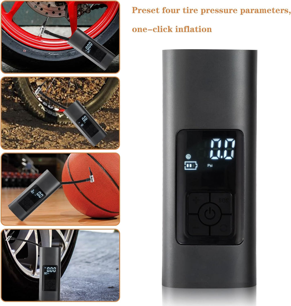 150PSI Portable Wireless Tire Air Inflator with 6000mAh Rechargeable Battery, Pack of 2 H30297
