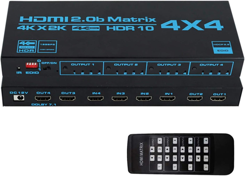 4K HDMI Matrix Switcher 4x4 with Infrared Remote Control E531343