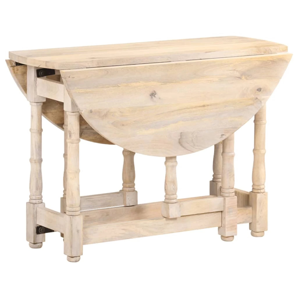 Round 43.3"x29.9" Solid Mango Wood Dining Table U986