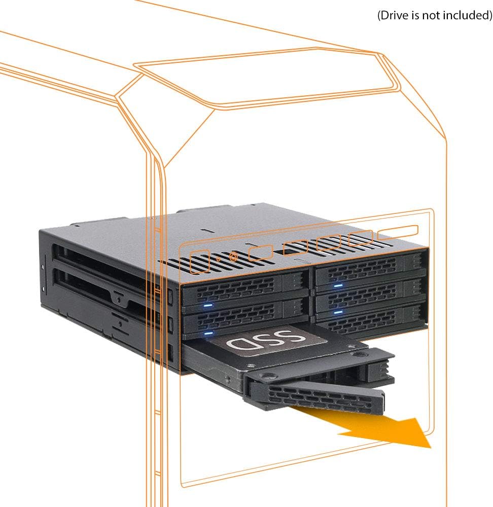 6 x 2.5" SATA HDD / SSD Hot Swap Cage for External 5.25" Bay D1020